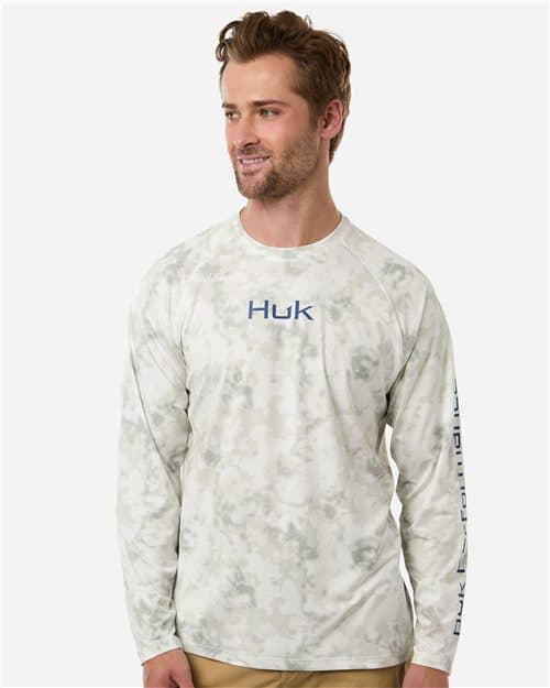 HUK Men's Airweight KS Printed Crewneck Pullover