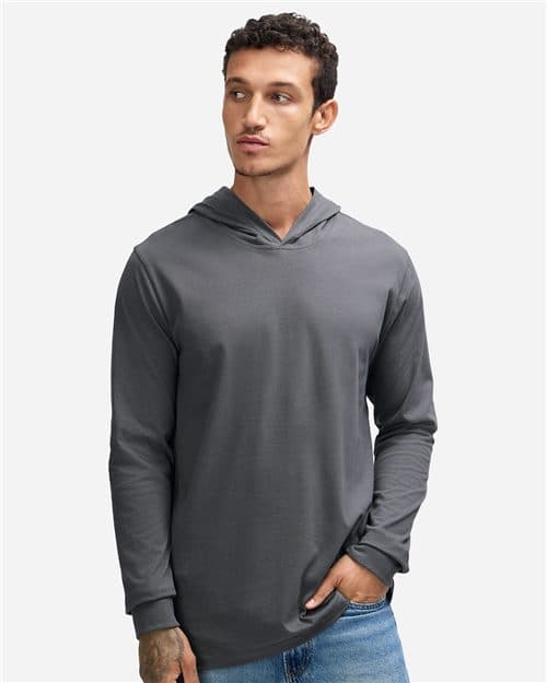 American Apparel Unisex Sueded Long Sleeve Hooded Tee