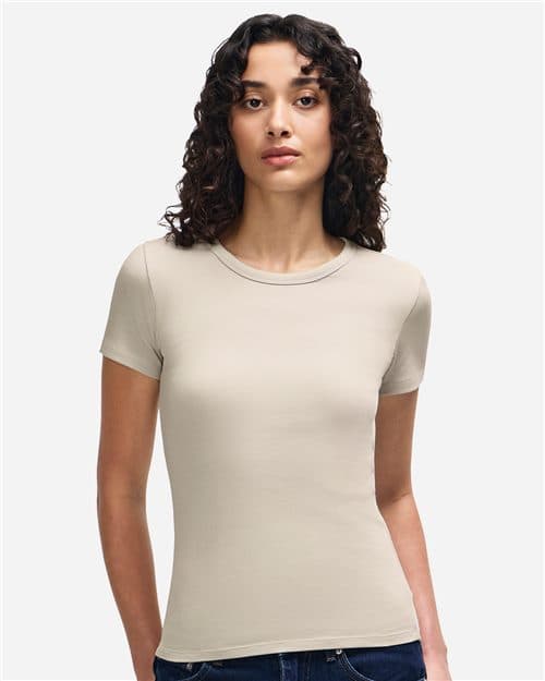 American Apparel Women's Baby Rib Fitted Tee