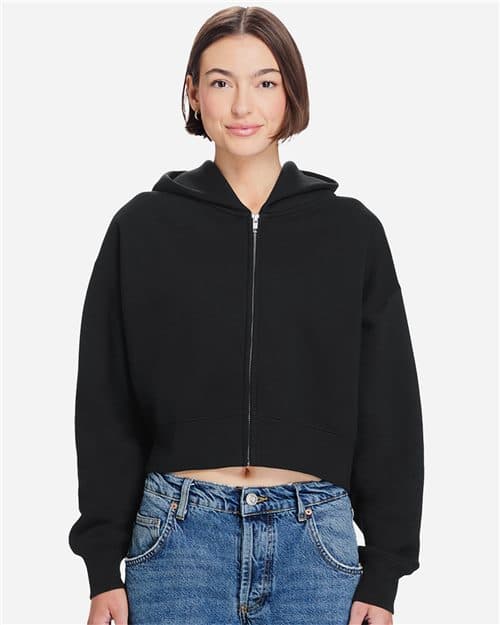 Lane Seven Women's Relaxed Cropped Full-Zip Hoodie Sweatshirt