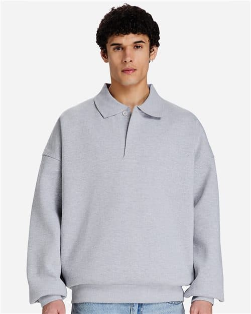 Lane Seven Unisex Element Polo Collar Crewneck Sweatshirt