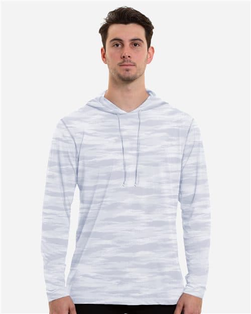 ANETIK Men's Low Pro Tech Camo Hooded Long Sleeve T-Shirt