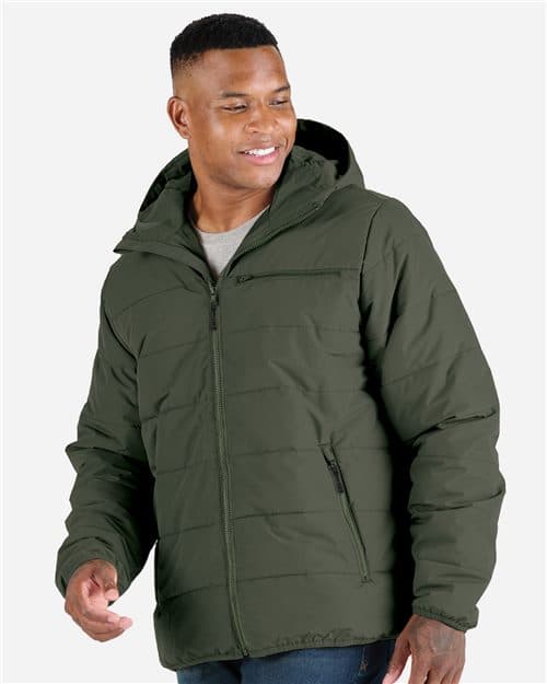 Berne Apparel Men's Channel Quilt Ripstop Hooded Jacket