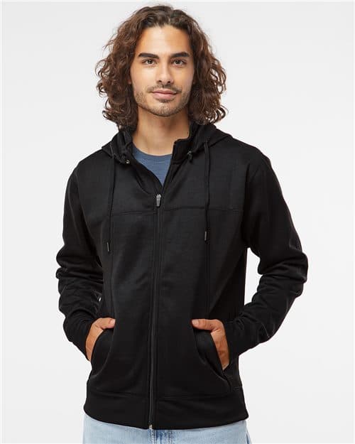 Independent Trading Co. Unisex Poly-Tech Full-Zip Hooded Sweatshirt