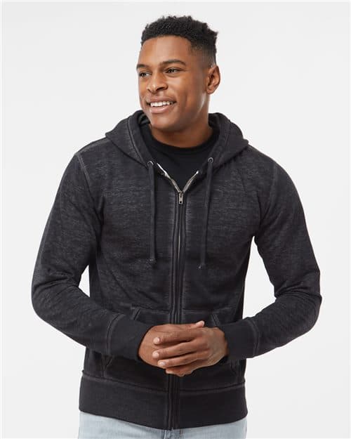 J. America Men's Vintage Zen Fleece Full-Zip Hooded Sweatshirt