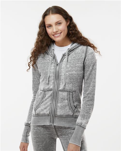 J. America Women's Zen Fleece Full-Zip Hooded Sweatshirt