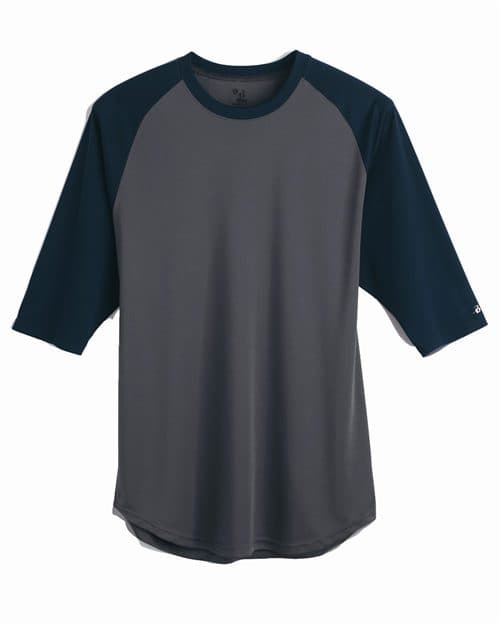 Badger Men's B-Core Three-Quarter Sleeve Baseball T-Shirt