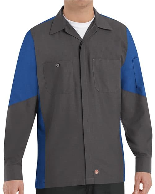 Red Kap Men's Long Sleeve Automotive Crew Shirt