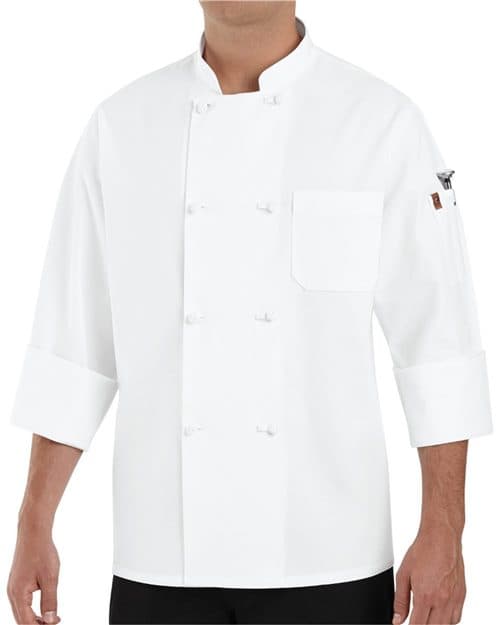 Chef Designs Eight Knot Button Chef Coat with Thermometer Pocket