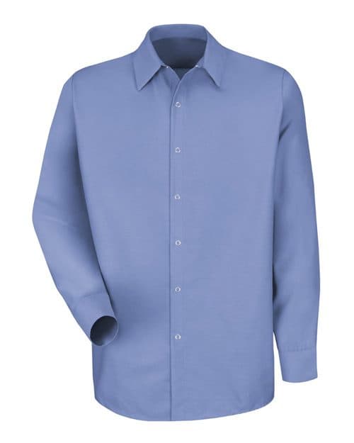Red Kap Men's Specialized Pocketless Poplin Long Sleeve Work Shirt