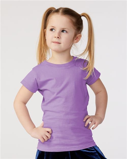 Rabbit Skins Toddler Girls Fine Jersey Tee