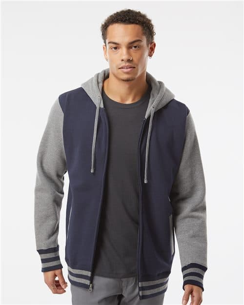Independent Trading Co. Unisex Heavyweight Varsity Full-Zip Hooded Sweatshirt