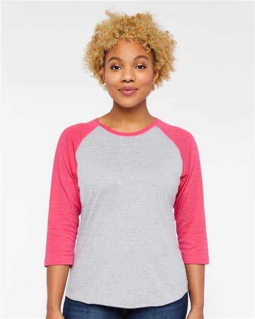 LAT Women's Baseball Fine Jersey Three-Quarter Sleeve Tee