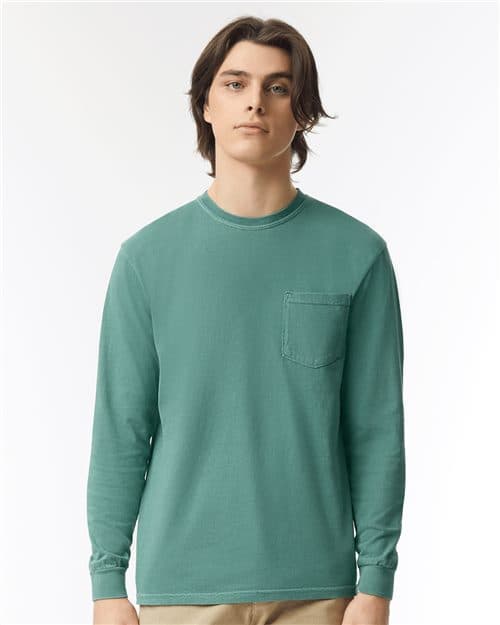 Comfort Colors Unisex Garment-Dyed Heavyweight Long Sleeve Pocket T-Shirt