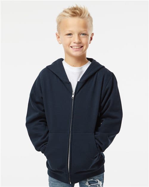 Independent Trading Co. Youth Midweight Full-Zip Hooded Sweatshirt