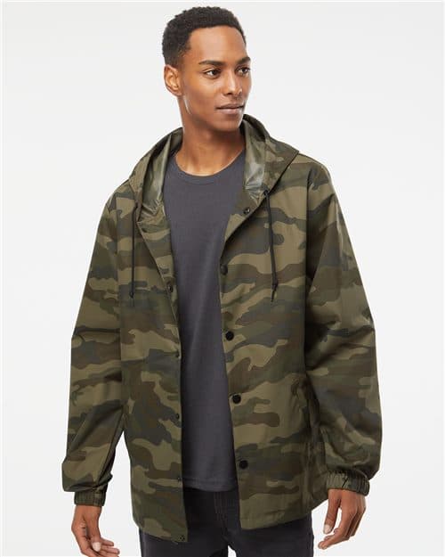 Independent Trading Co. Men's Water-Resistant Hooded Windbreaker