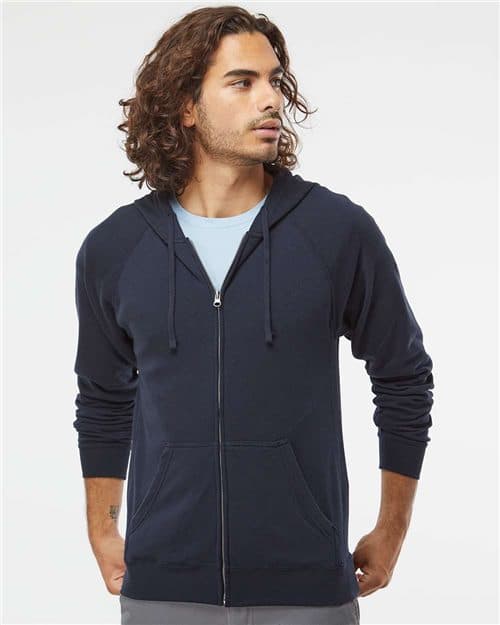 Independent Trading Co. Unisex Special Blend Raglan Full-Zip Hooded Sweatshirt