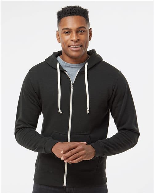J. America Men's Triblend Full-Zip Hooded Sweatshirt