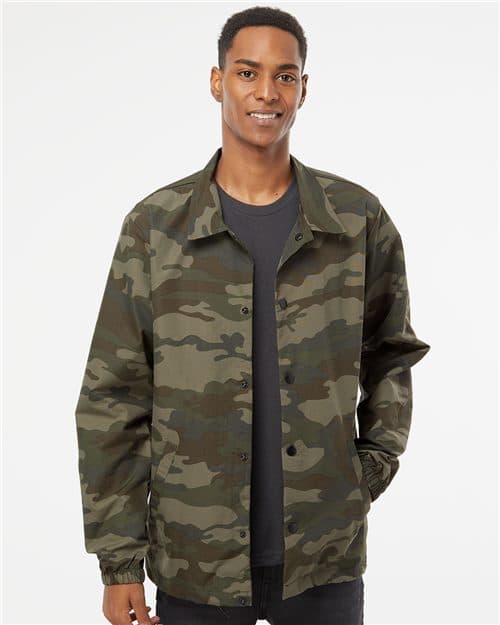 Independent Trading Co. Men's Water-Resistant Windbreaker Coach’s Jacket