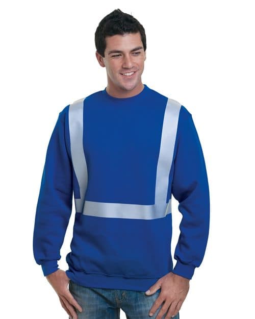Bayside Men's USA-Made Hi-Visibility Crewneck Sweatshirt