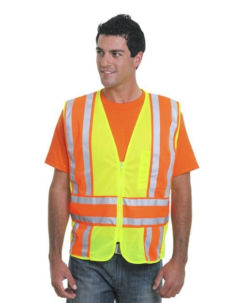 Bayside Unisex USA-Made ANSI Safety Mesh Vest