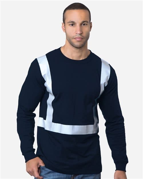 Bayside Men's USA-Made Hi-Visibility Long Sleeve T-Shirt