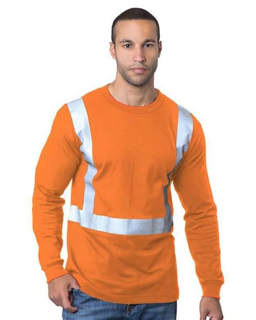 Bayside Men's USA-Made 50/50 Hi-Visibility Long Sleeve T-Shirt