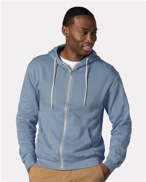 MV Sport Unisex Retro Heather Full-Zip Hooded Sweatshirt