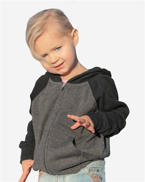 Independent Trading Co. Toddler Lightweight Special Blend Raglan Zip Hood