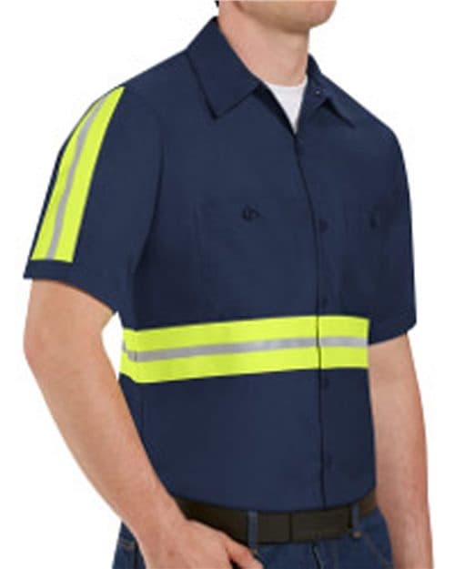 Red Kap Men's Enhanced Visibility Industrial Work Shirt