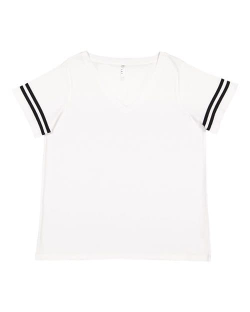 LAT Women's Curvy Collection Vintage Football Tee