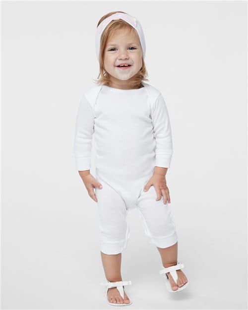 Rabbit Skins Infant Long Legged Baby Rib Bodysuit