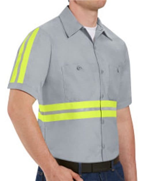 Red Kap Men's Tall Enhanced Visibility Industrial Work Shirt