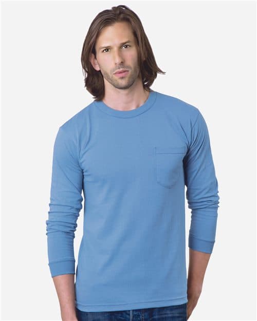Bayside Unisex USA-Made Long Sleeve Pocket T-Shirt