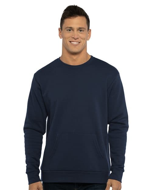 Next Level Unisex Santa Barbara Pocket Crewneck Sweatshirt