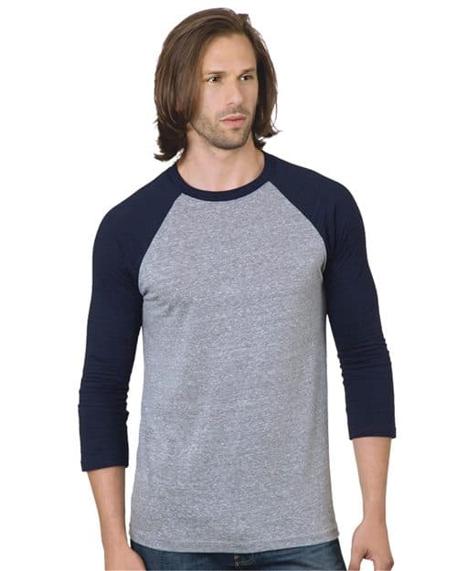Bayside Unisex Triblend Three-Quarter Sleeve Raglan T-Shirt