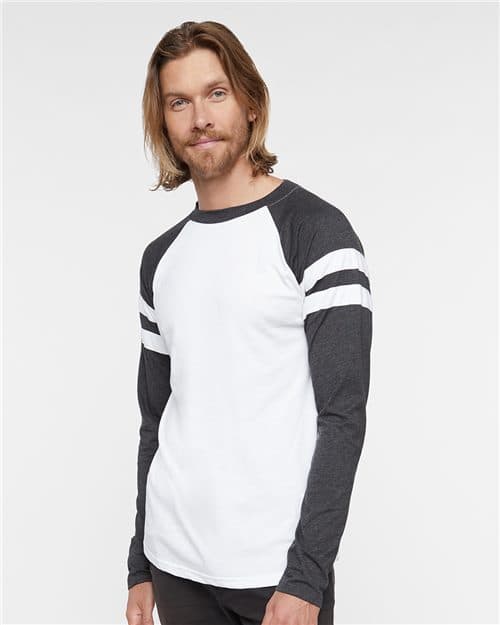 LAT Unisex Fine Jersey Mash Up Long Sleeve Tee