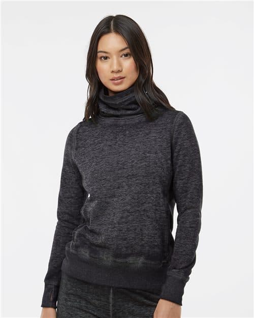 J. America Women’s Zen Fleece Cowl Neck Sweatshirt