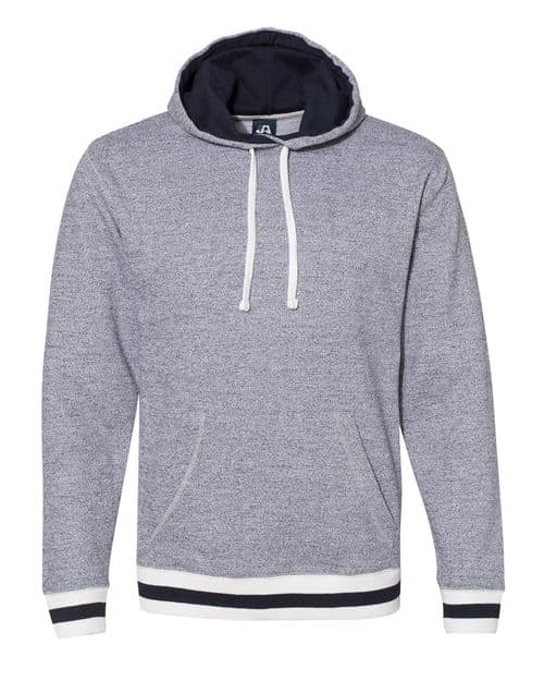 J. America Unisex Peppered Fleece Lapover Hooded Sweatshirt