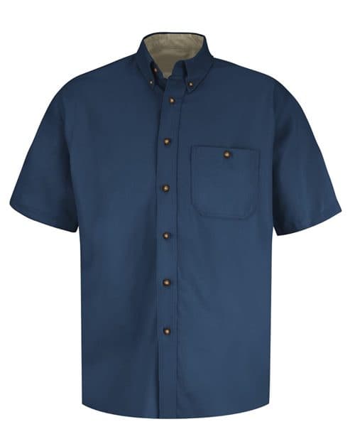 Red Kap Men's Short Sleeve 100% Cotton Dress Shirt