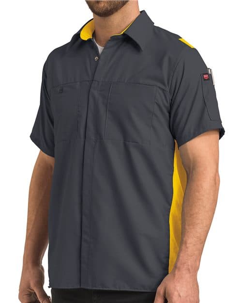 Red Kap Men's Performance Plus Short Sleeve Shirt With Oilblok Technology