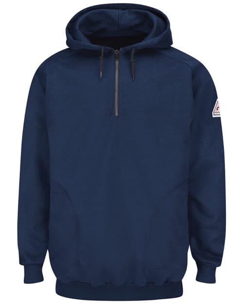 Bulwark Men's Flame Resistant Quarter-Zip Hooded Sweatshirt