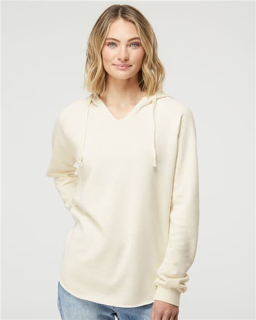 Independent Trading Co. Women’s Lightweight California Wave Wash Hooded Sweatshirt