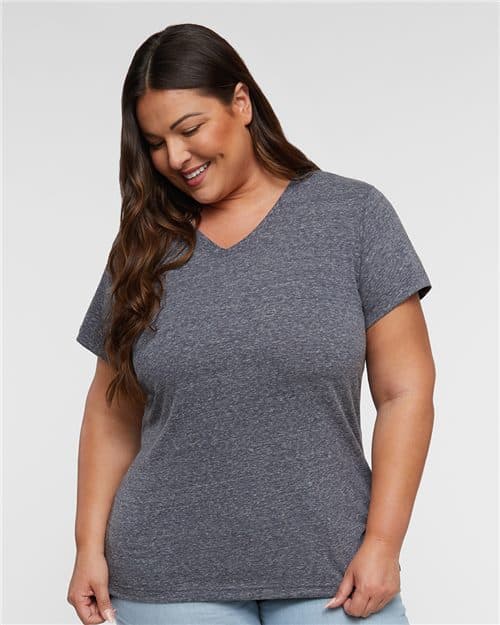 LAT Women's Harborside Mélange V-Neck Tee