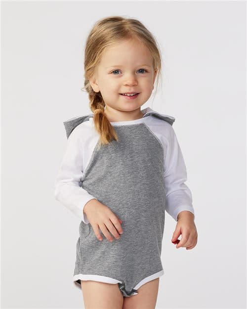 Rabbit Skins Infant Fine Jersey Character Hooded Long Sleeve Bodysuit with Ears