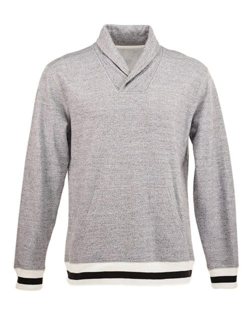 J. America Men's Peppered Fleece Shawl Collar Sweatshirt