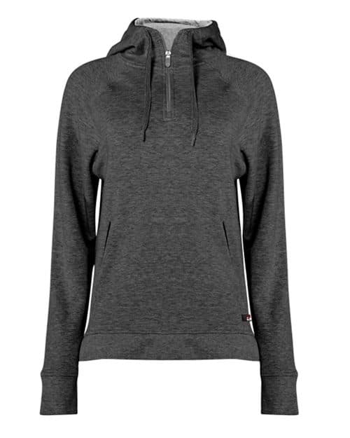 Badger Women's FitFlex French Terry Quarter-Zip Hooded Pullover
