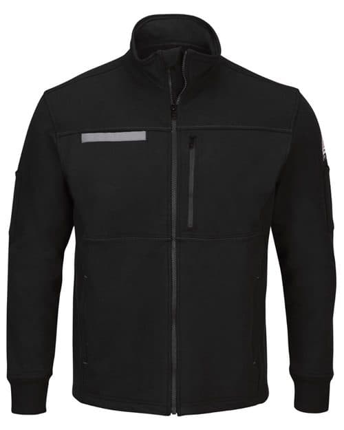 Bulwark Men's Zip Front Fleece Jacket-Cotton /Spandex Blend