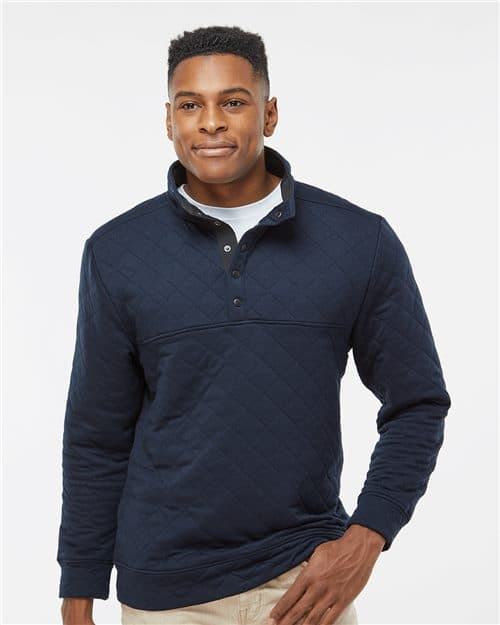 J. America Men's Quilted Half-Snap Pullover