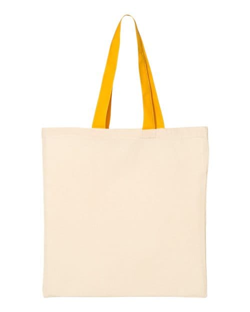 Q-Tees Economical Tote with Contrast-Color Handles